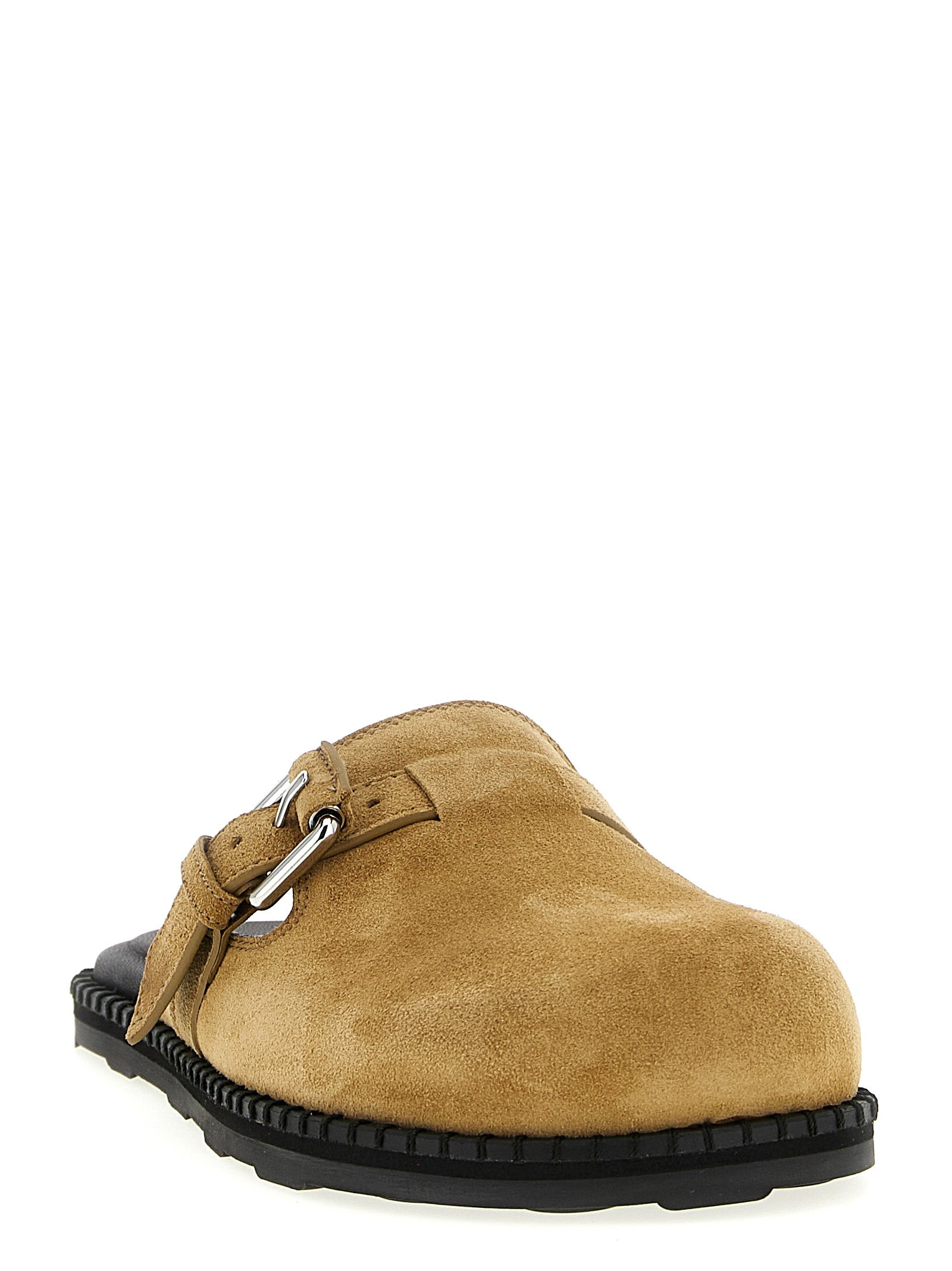 Moschino Beige Leather Clogs
