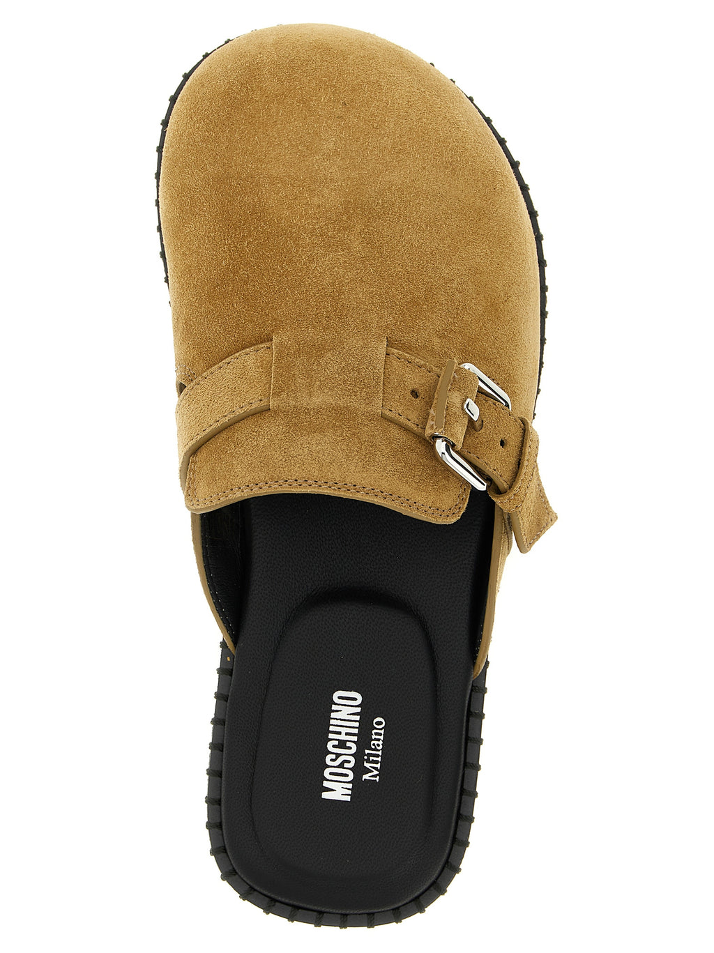 Moschino Beige Leather Clogs