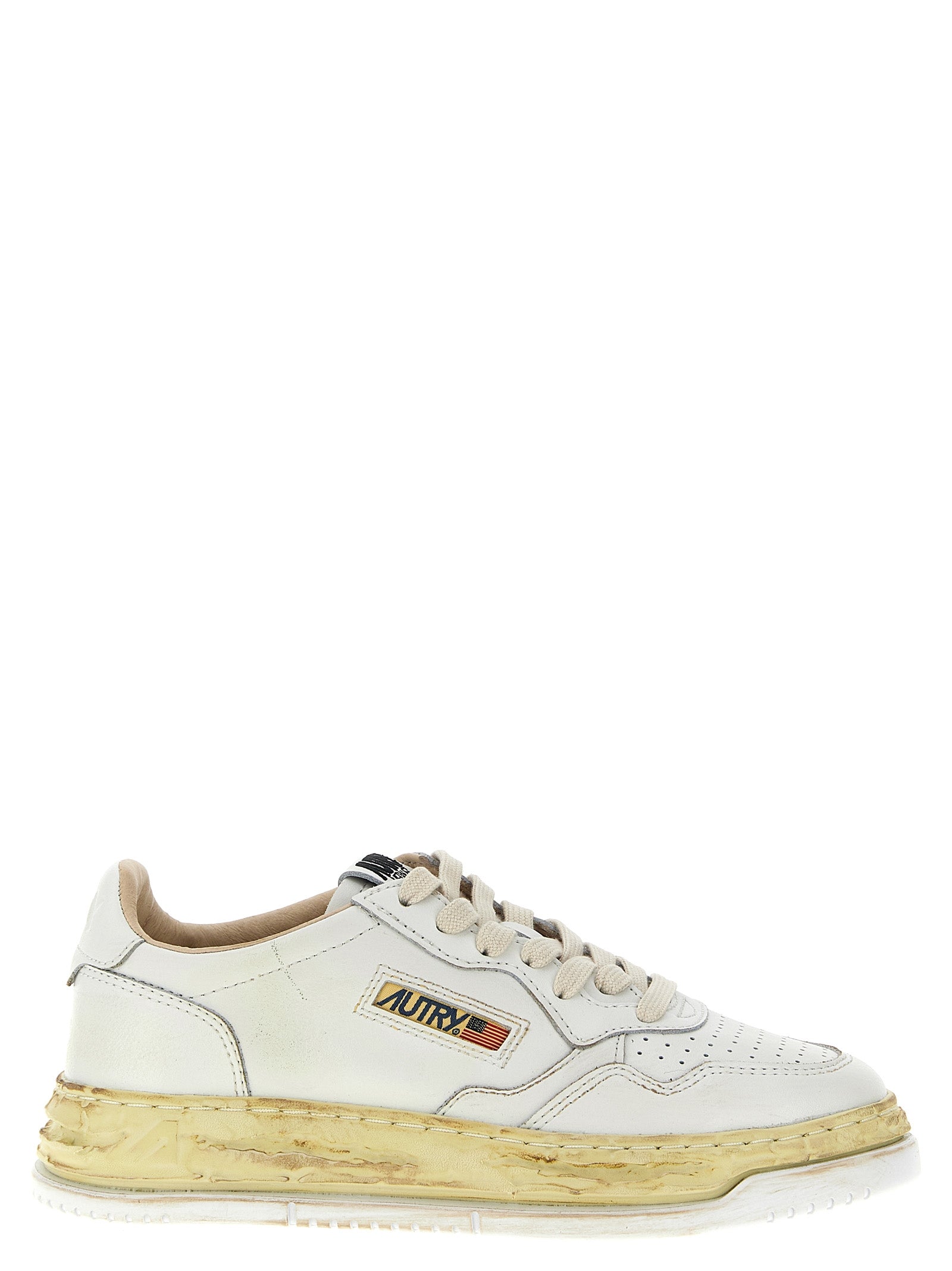 Autry White Goatskin Chunky Sneakers