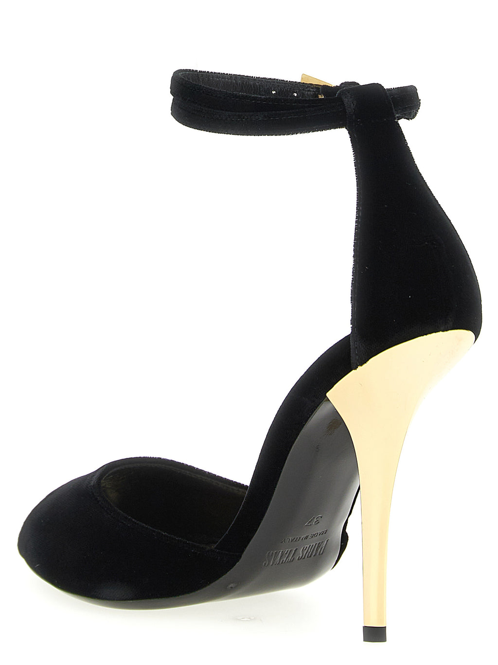 Paris Texas Black Viscose Stiletto Heel Sandals