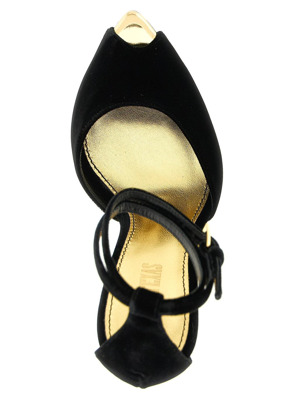 Paris Texas Black Viscose Stiletto Heel Sandals