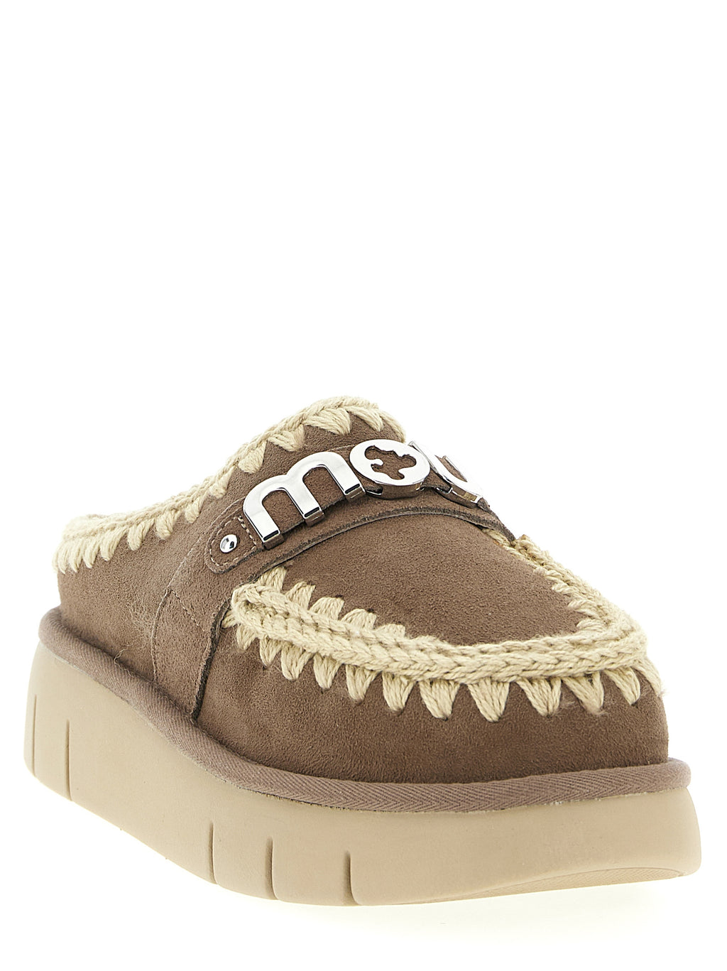 Mou Brown Lambskin Clogs