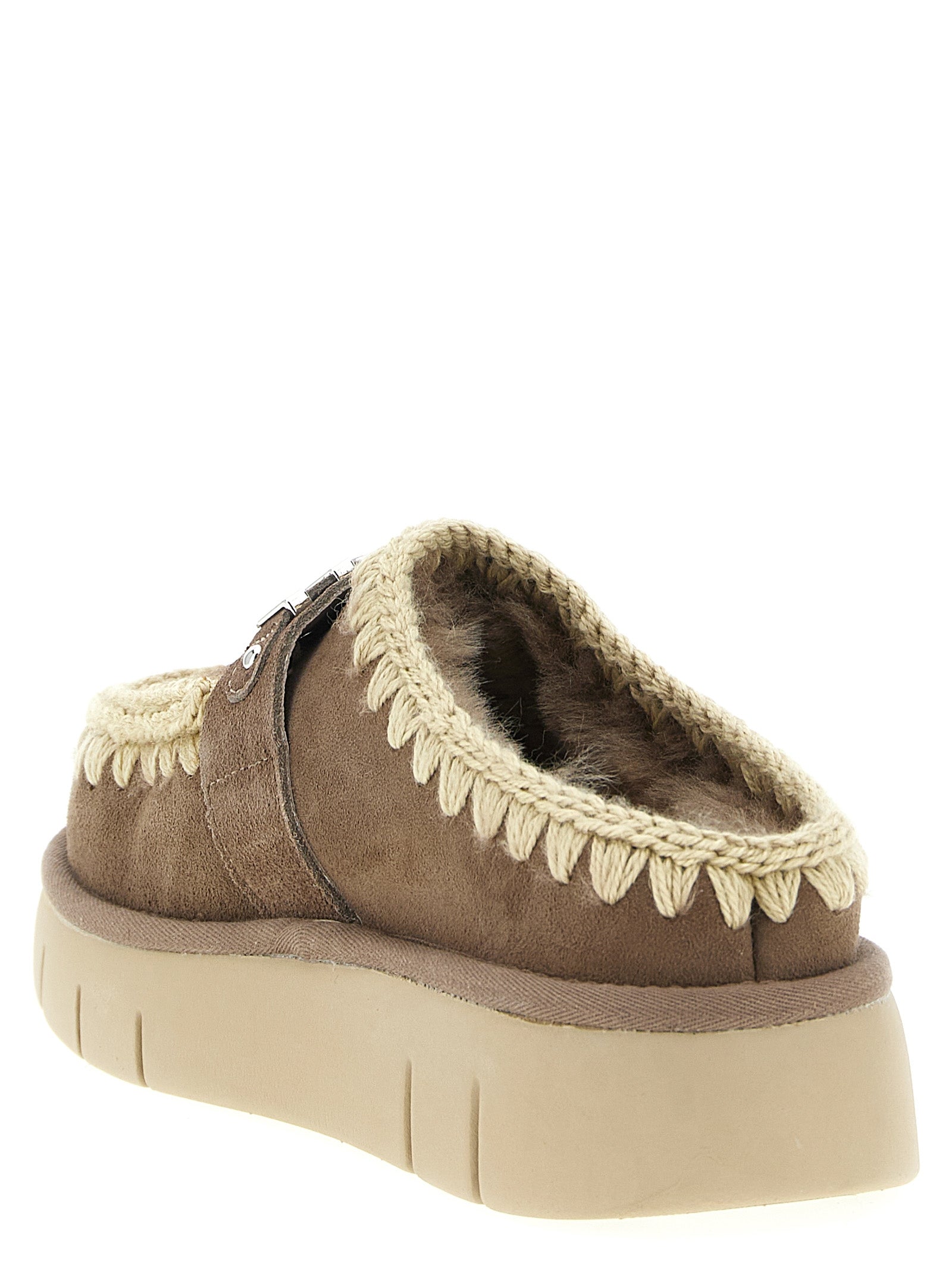 Mou Brown Lambskin Clogs