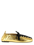 Ganni Gold Polyethylene Ballet Flats