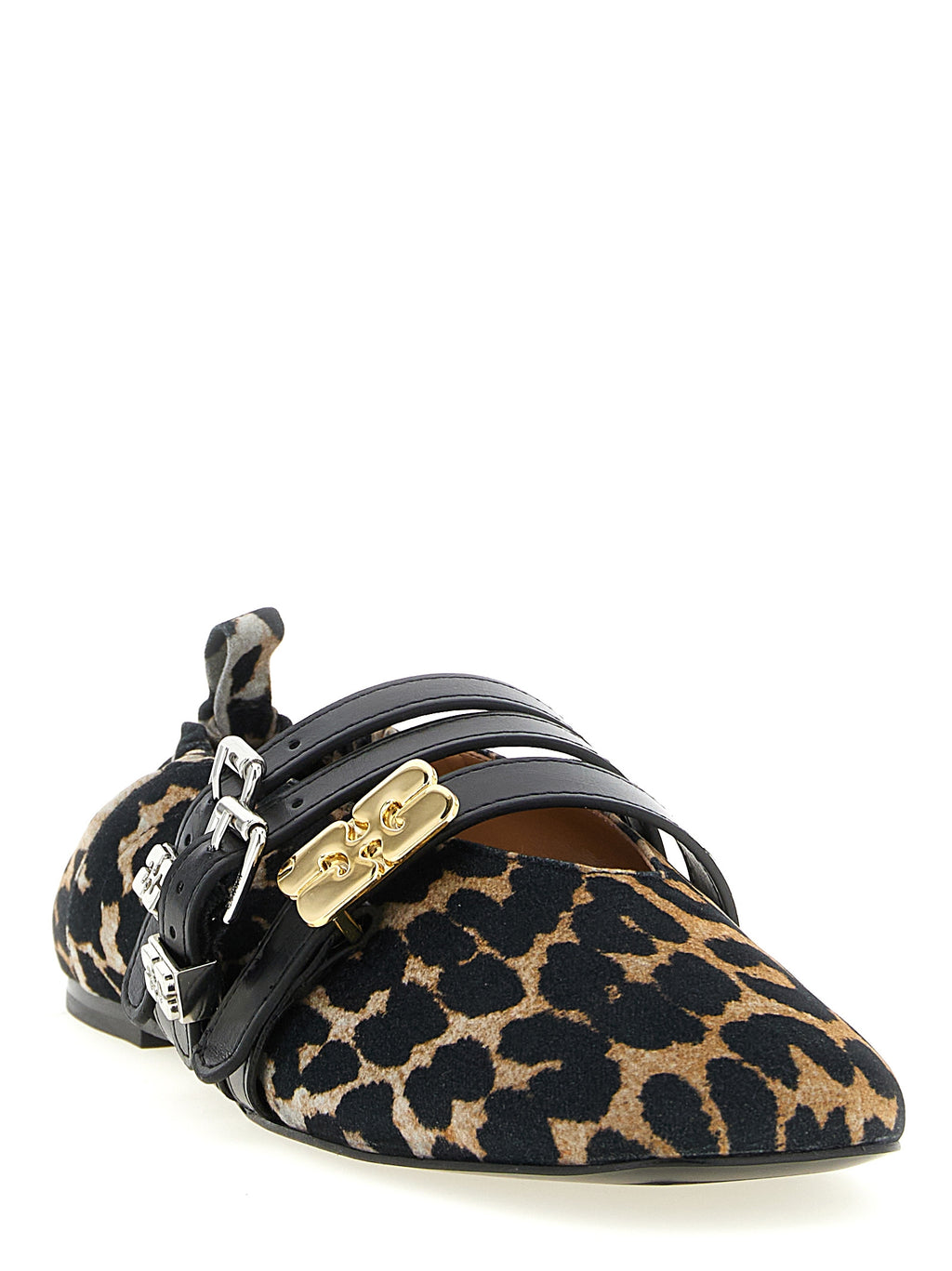 Ganni Multicolor Cotton Ballet Flats
