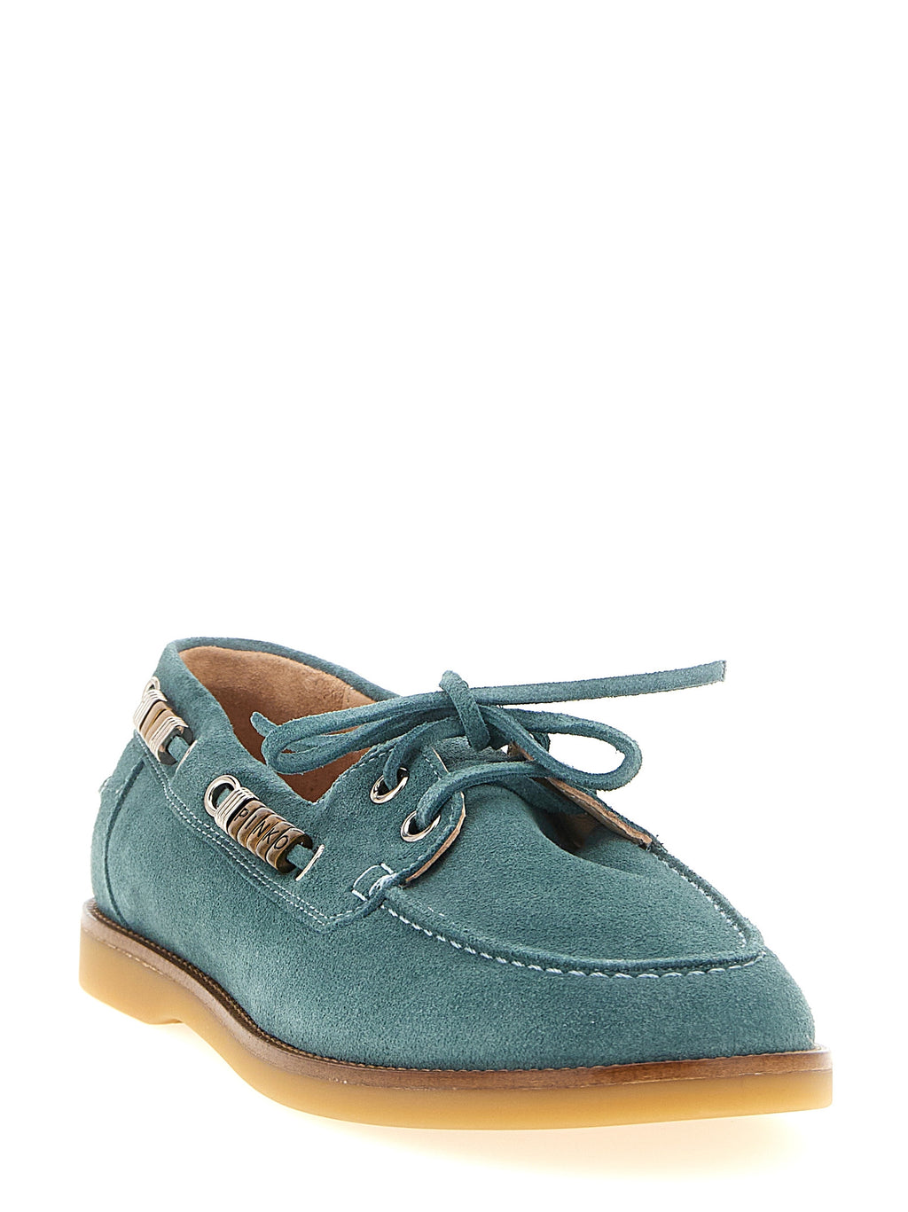 PINKO Blue Calfskin Moccassin