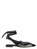 PINKO Black Leather Ballet Flats