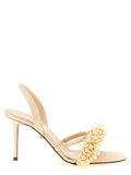 MACH & MACH Gold Satin Stiletto Heel Sandals