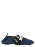 Ganni Blue Organic Cotton Ballet Flats