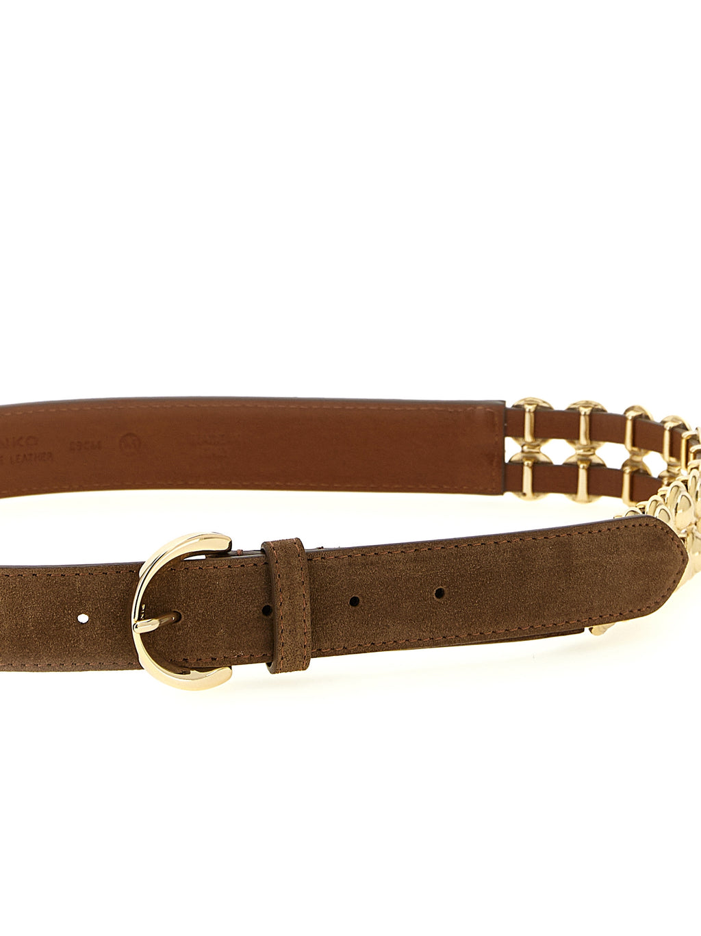 PINKO Brown Lamb Leather Regular Belt