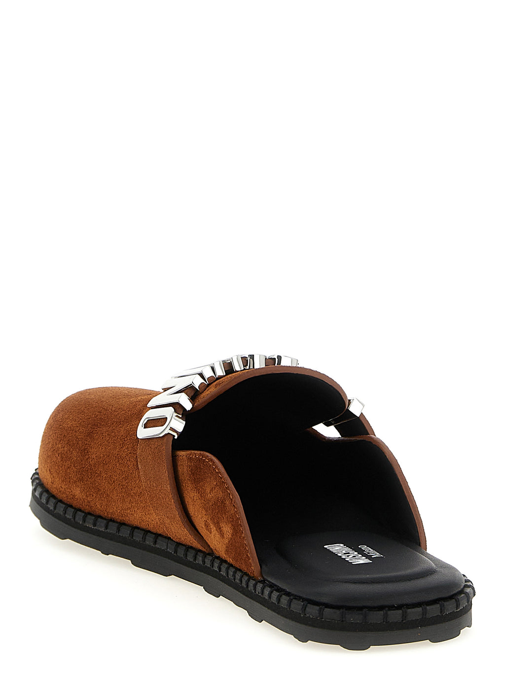 Moschino Brown Calfskin Clogs