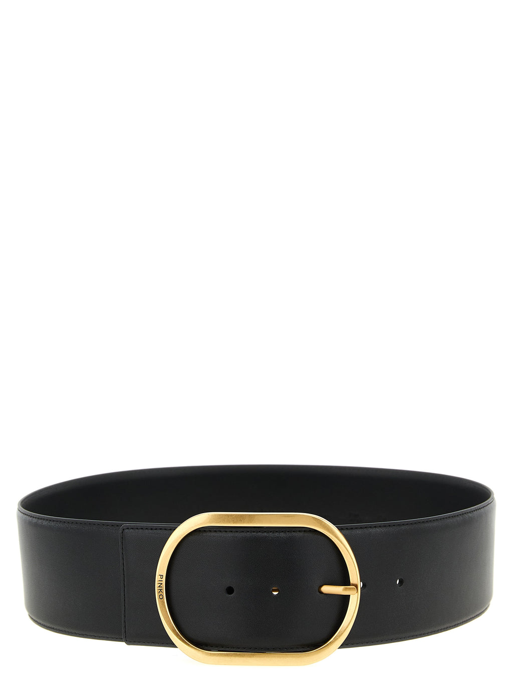 PINKO Black Cowhide High-Waist Belt