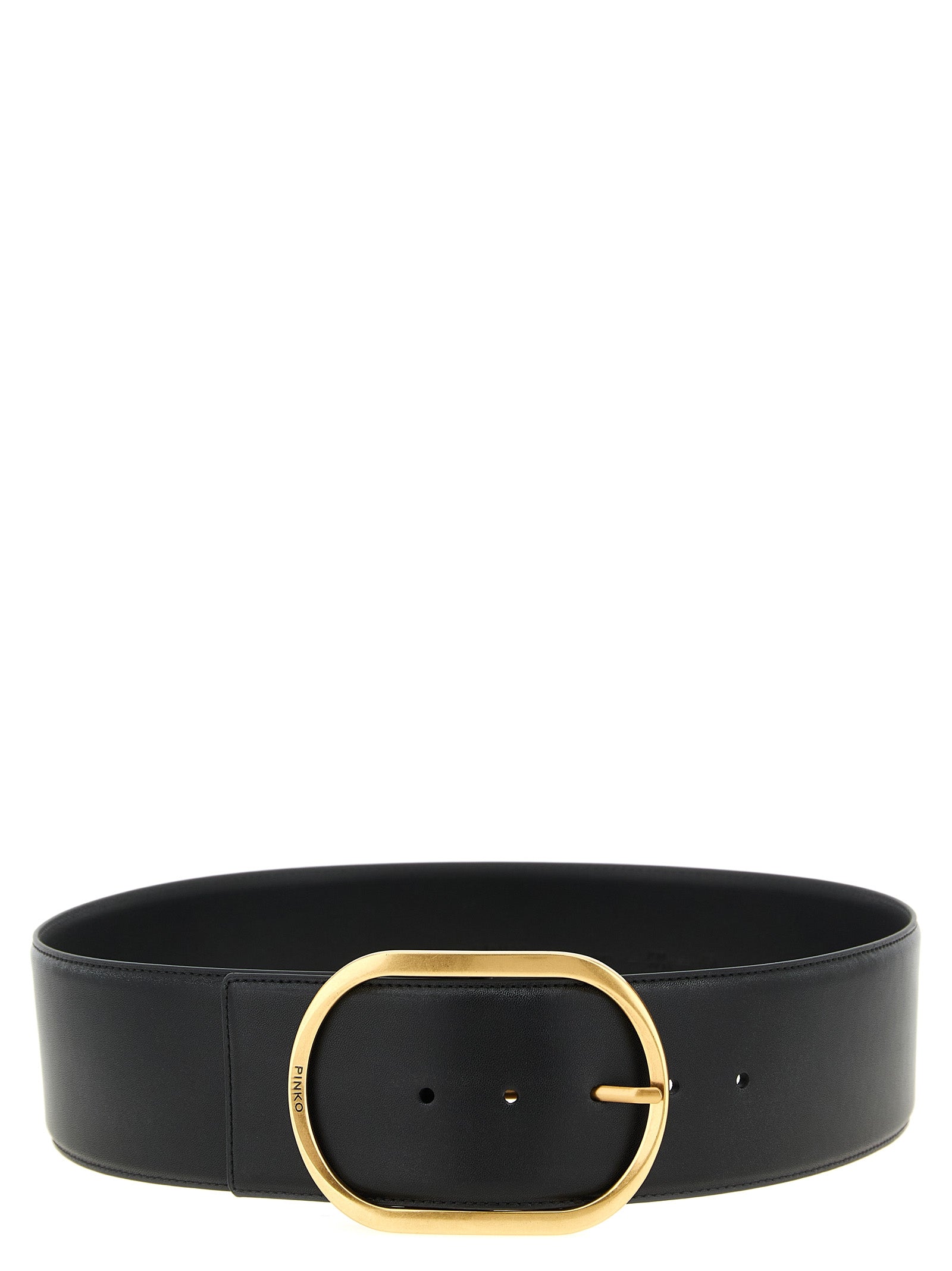 PINKO Black Cowhide High-Waist Belt