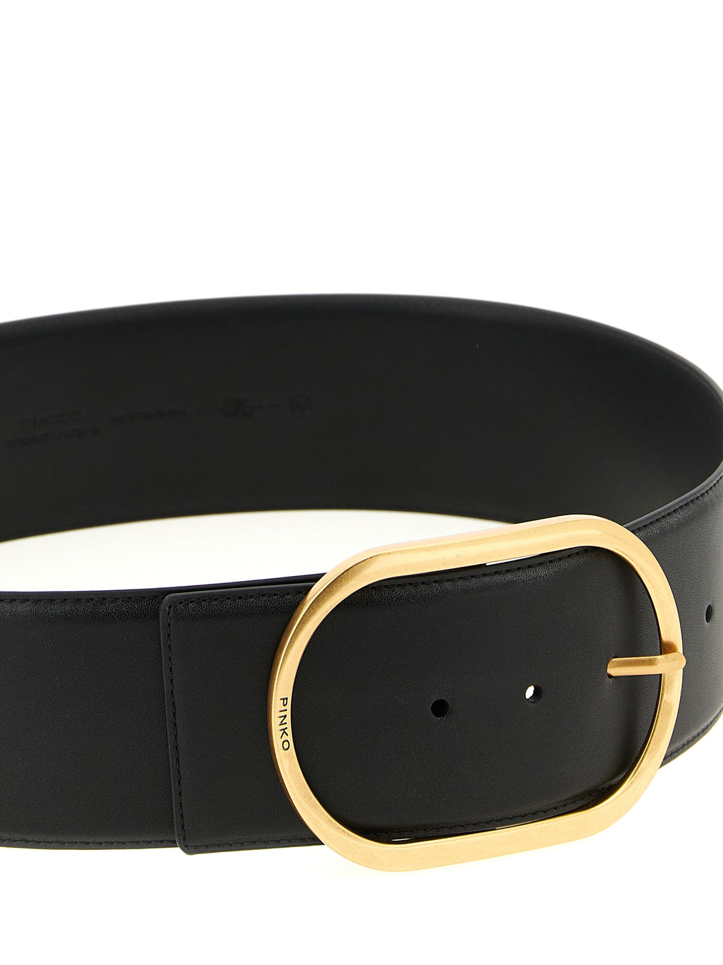 PINKO Black Cowhide High-Waist Belt