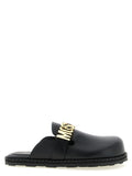 Moschino Black Calfskin Clogs