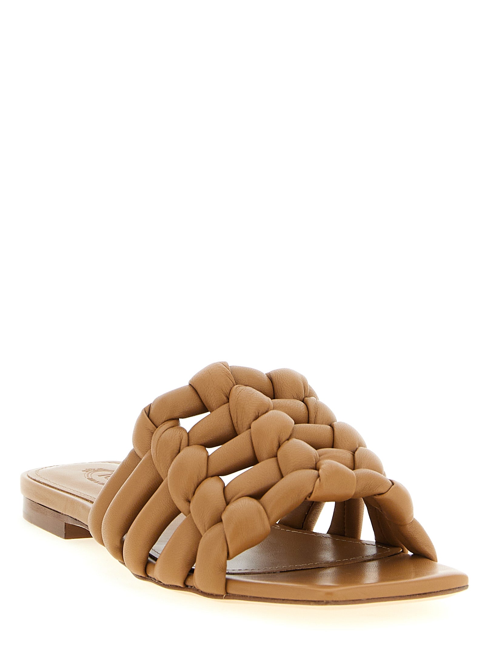 Tod's Brown Lambskin Slides