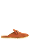 Tod's Orange Calfskin Mules