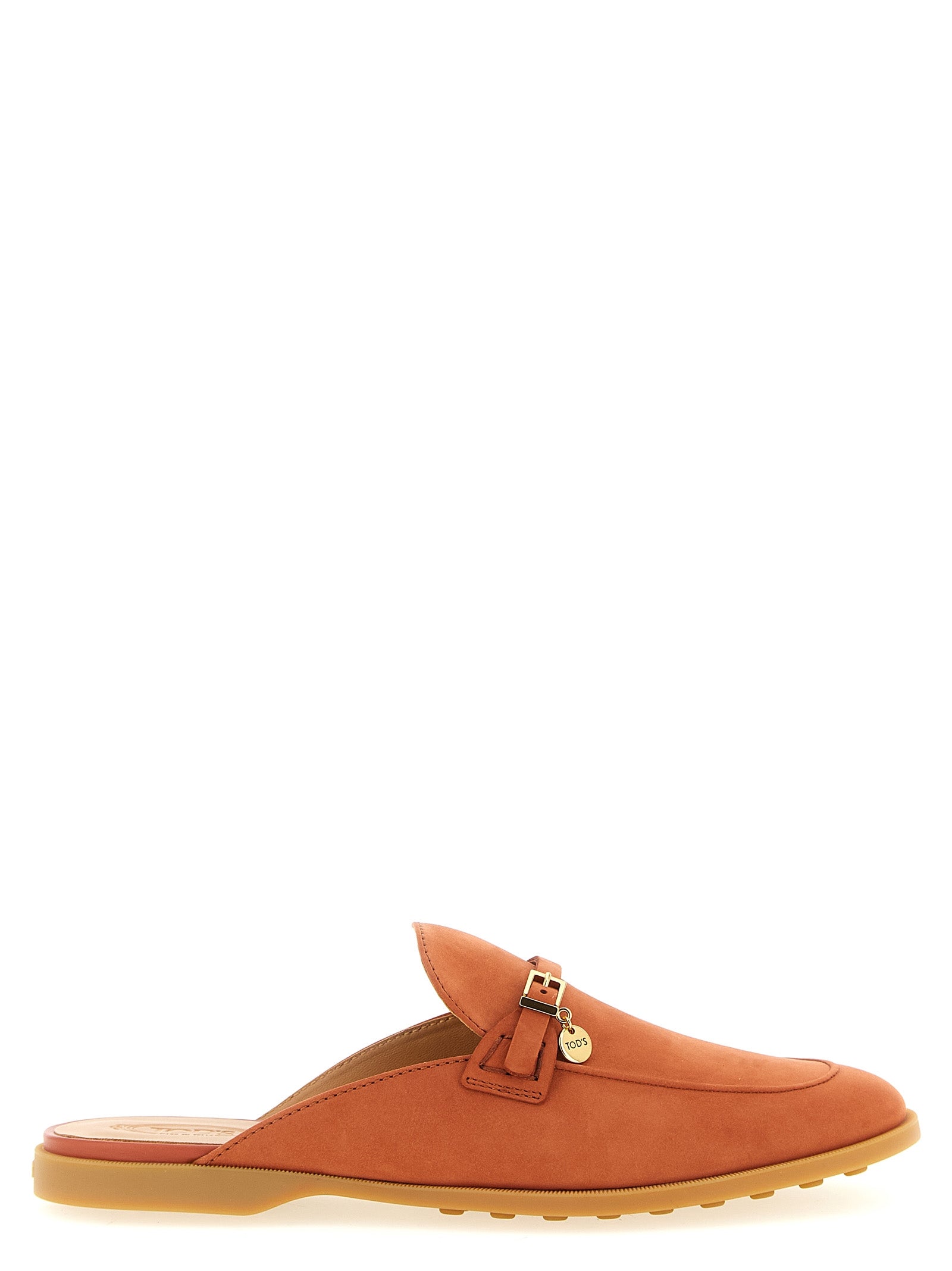 Tod's Orange Calfskin Mules