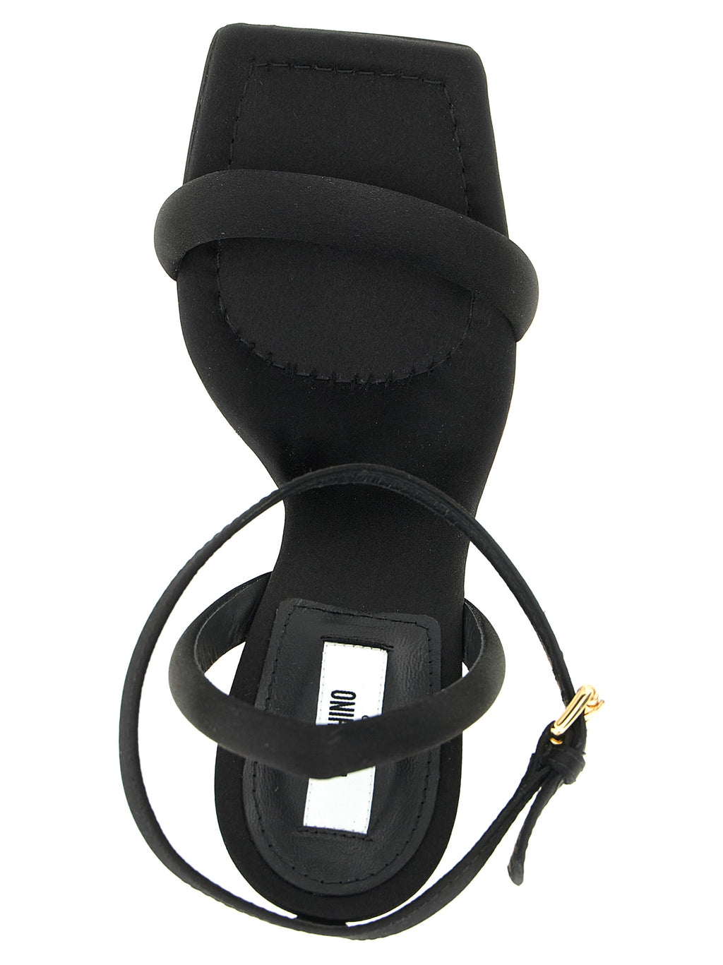 Moschino Black Viscose Stiletto Heel Sandals