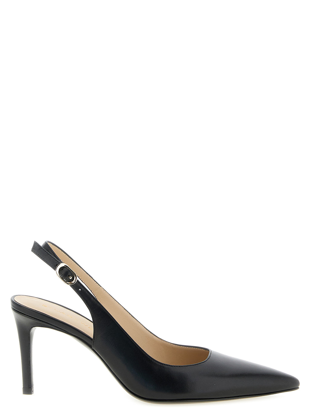 Stuart Weitzman Black Calfskin Mid Heel Pumps