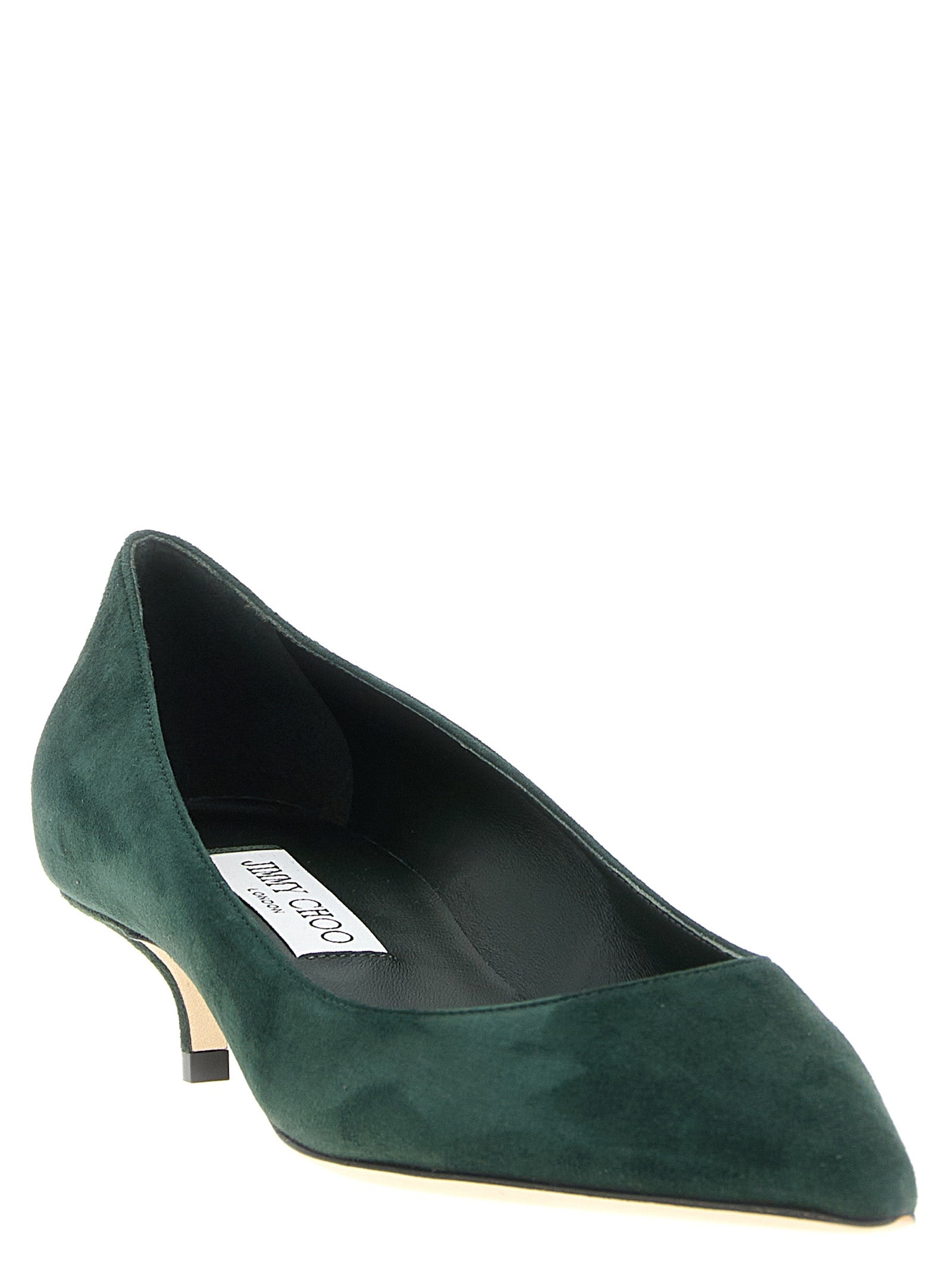 Jimmy Choo Bicolor Leather Mid Heel Pumps