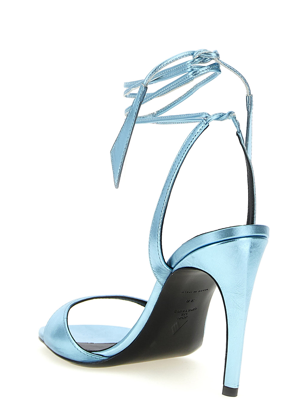 The Attico Blue Calfskin Stiletto Heel Sandals