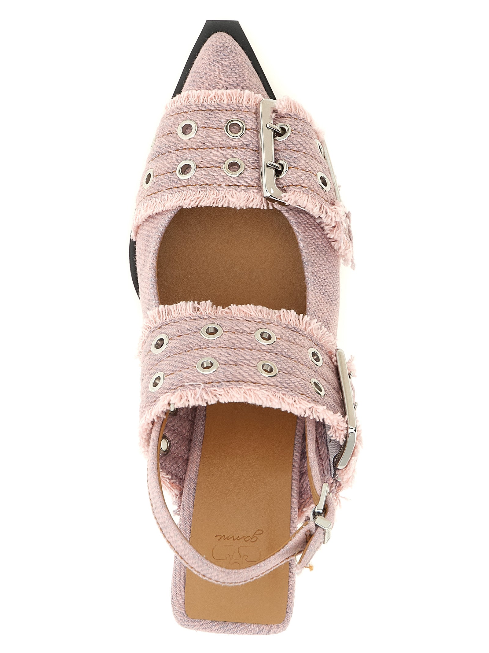Ganni Multicolor Organic Cotton Mid Heel Pumps