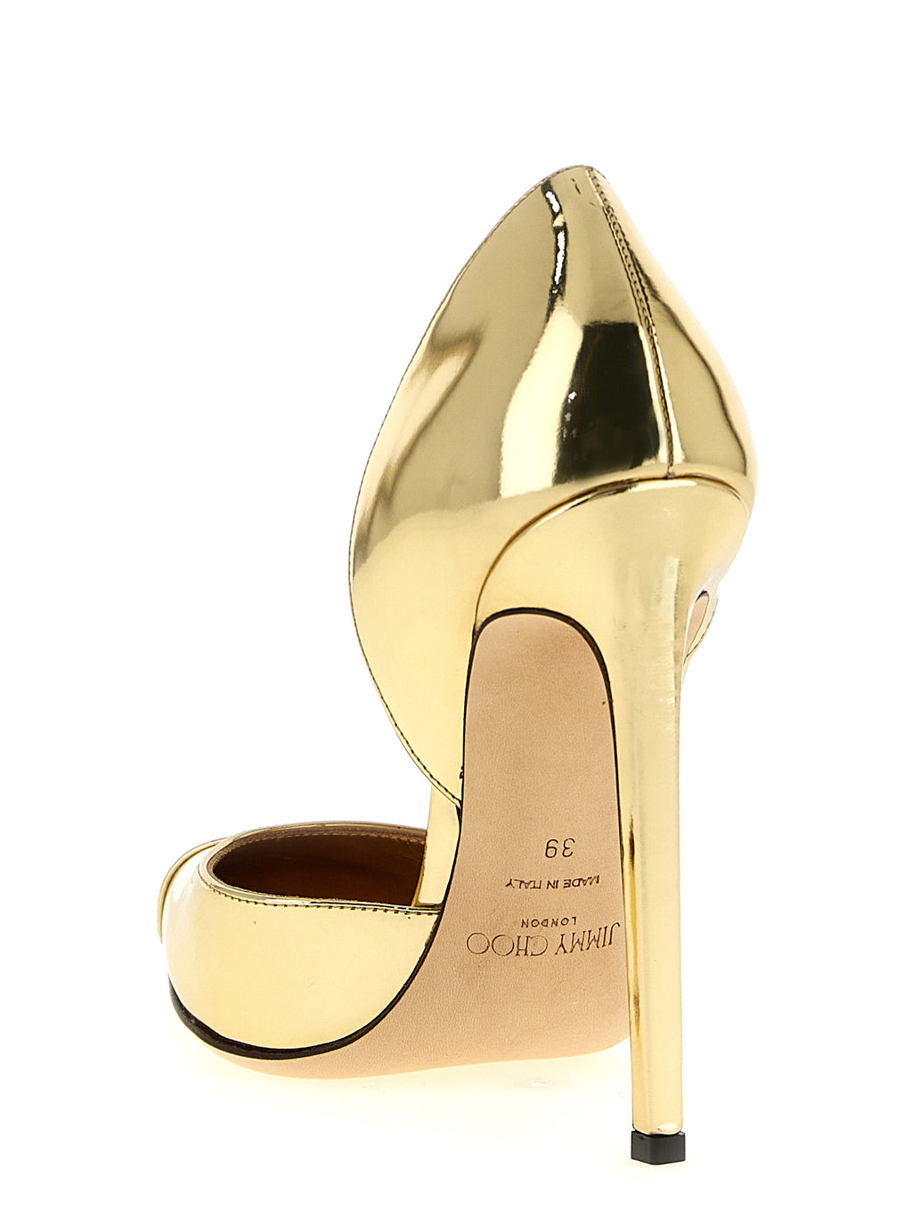 Jimmy Choo Gold Leather High Heel Pumps