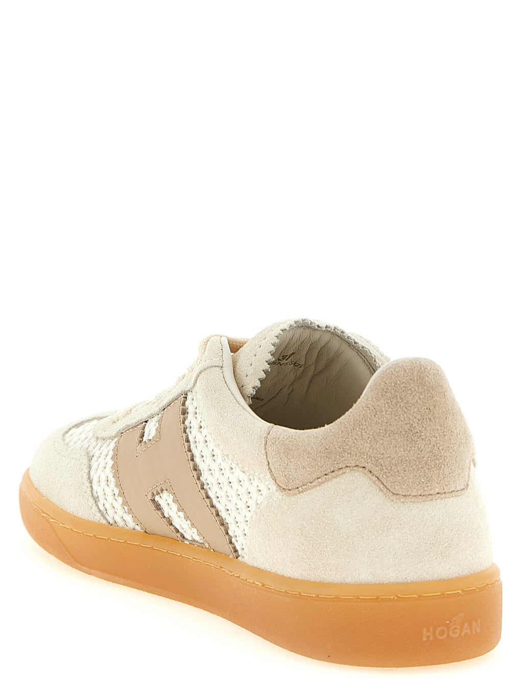Hogan Beige Cotton Low Top Sneakers