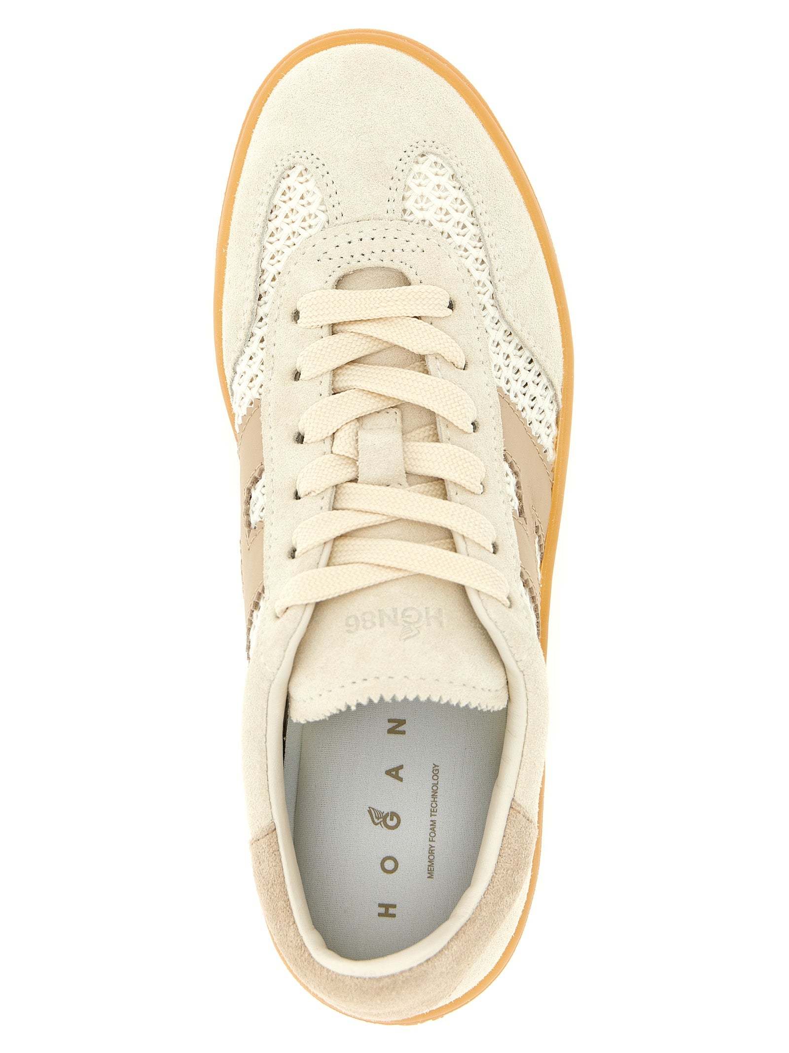 Hogan Beige Cotton Low Top Sneakers