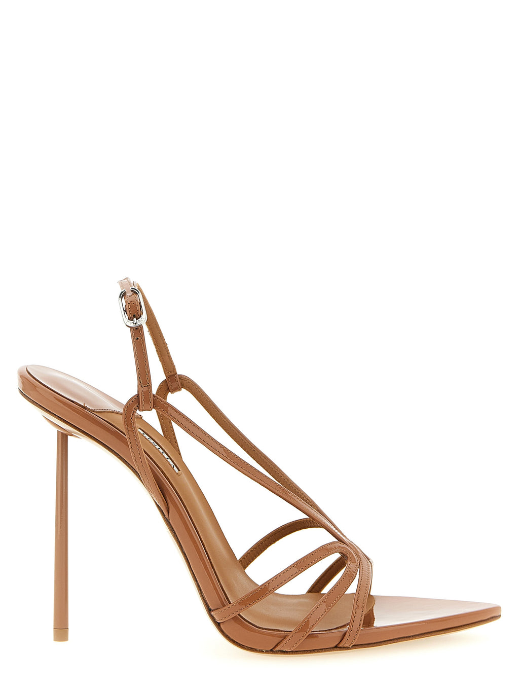 LE SILLA Brown Calfskin Stiletto Heel Sandals