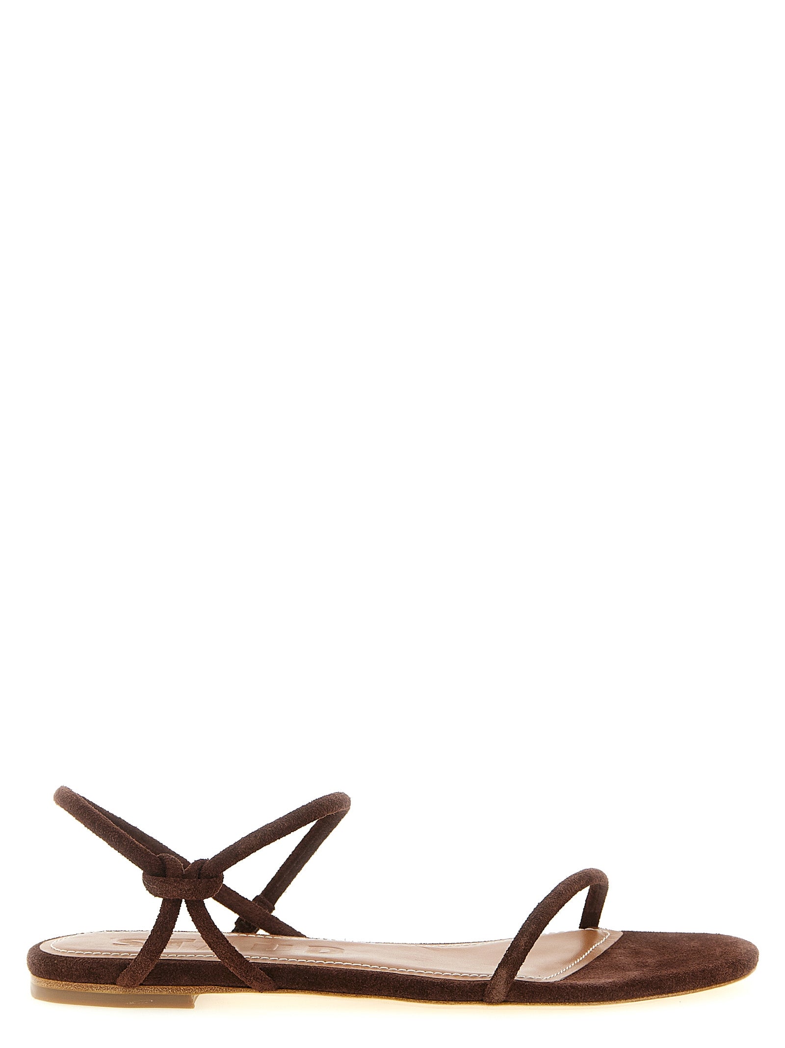 Staud Brown Cowhide Flat Sandals