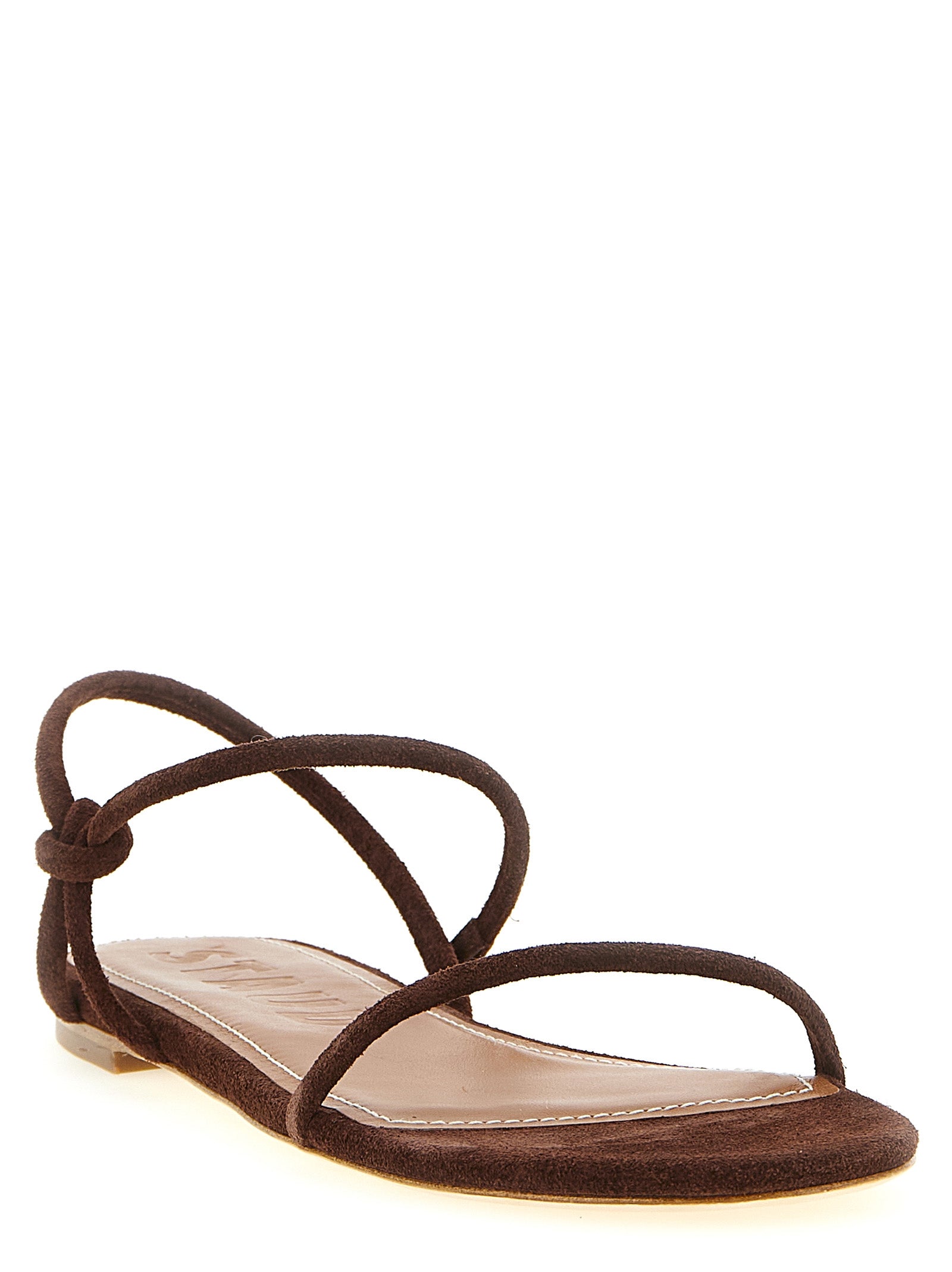 Staud Brown Cowhide Flat Sandals