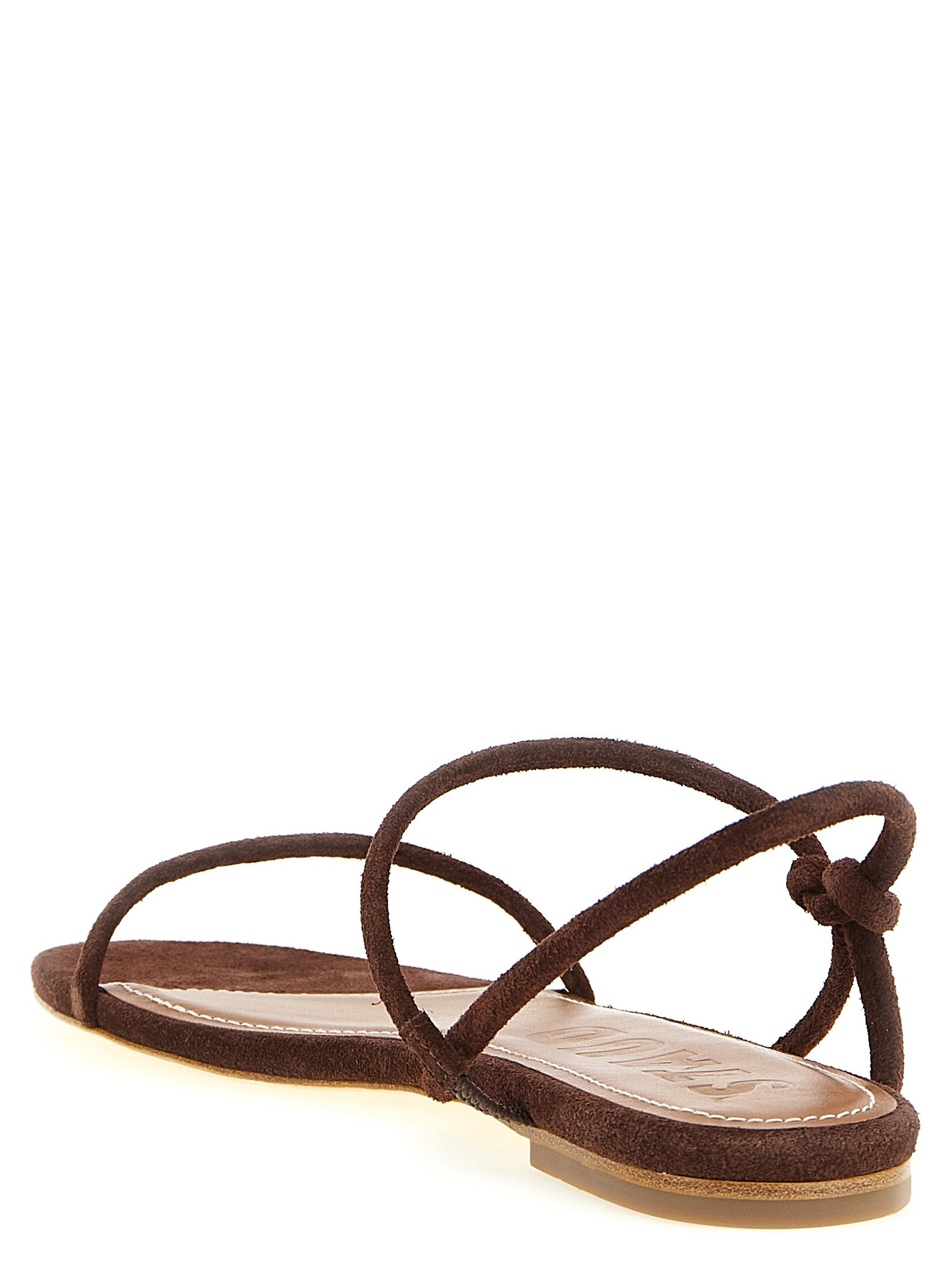 Staud Brown Cowhide Flat Sandals