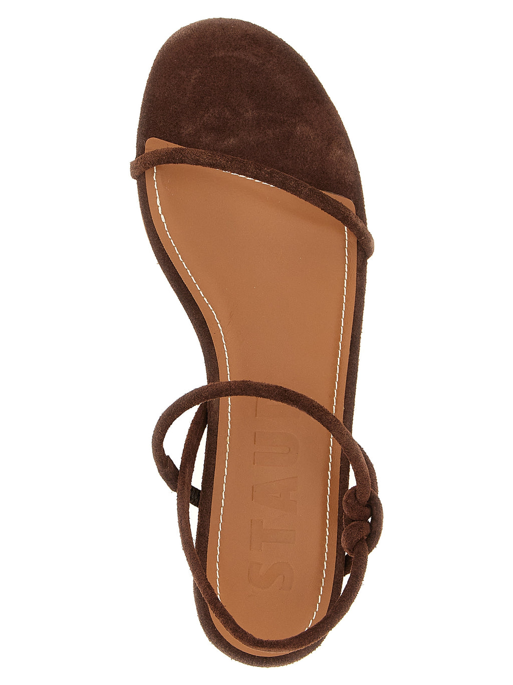 Staud Brown Cowhide Flat Sandals