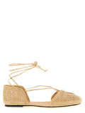 ODISSI Beige Viscose Ballet Flats