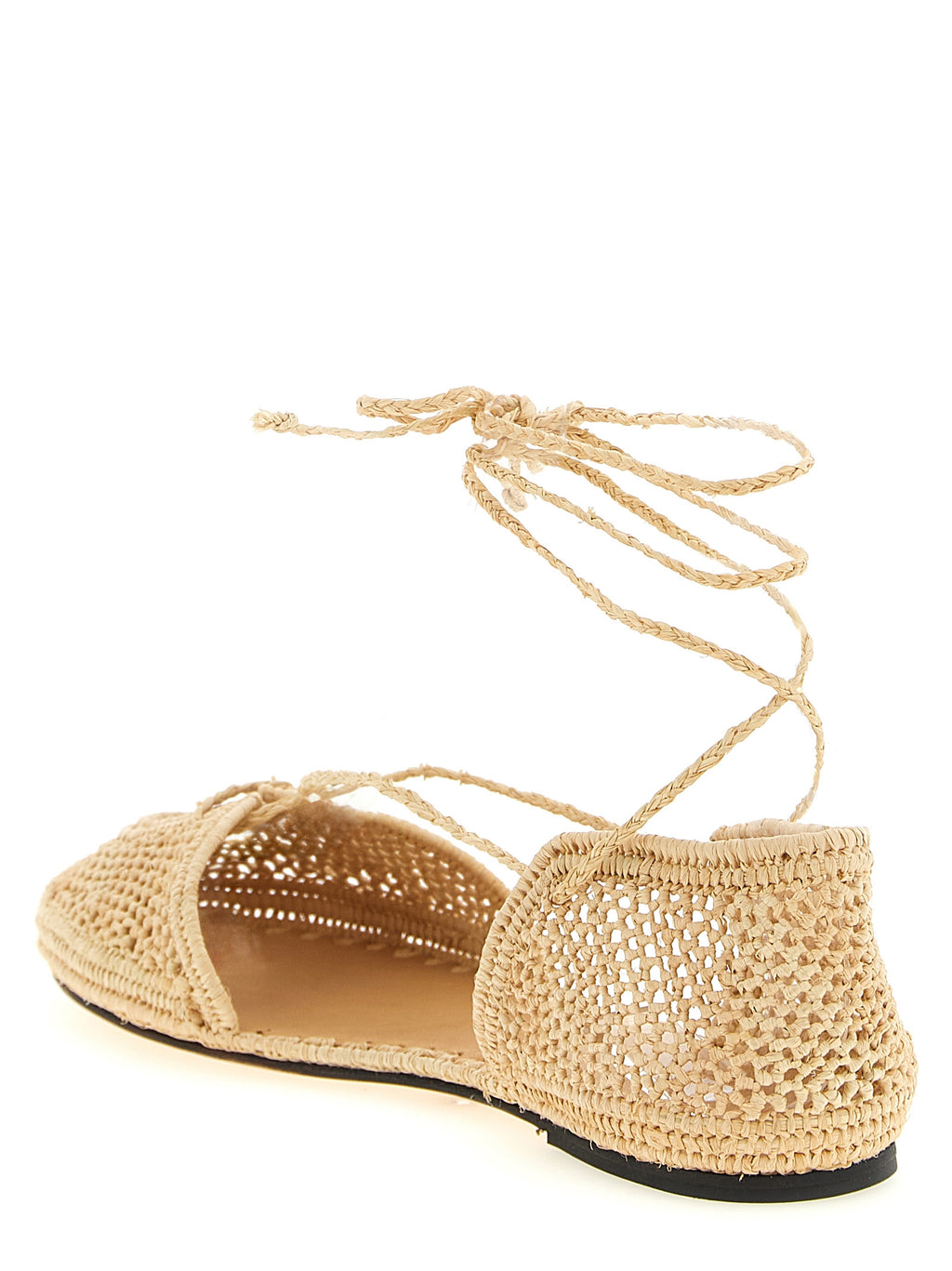ODISSI Beige Viscose Ballet Flats