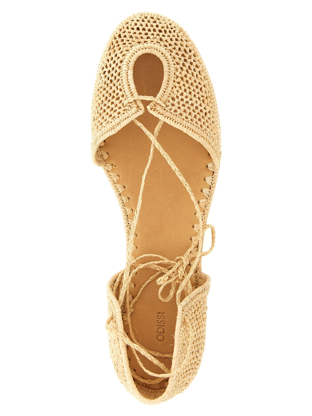 ODISSI Beige Viscose Ballet Flats