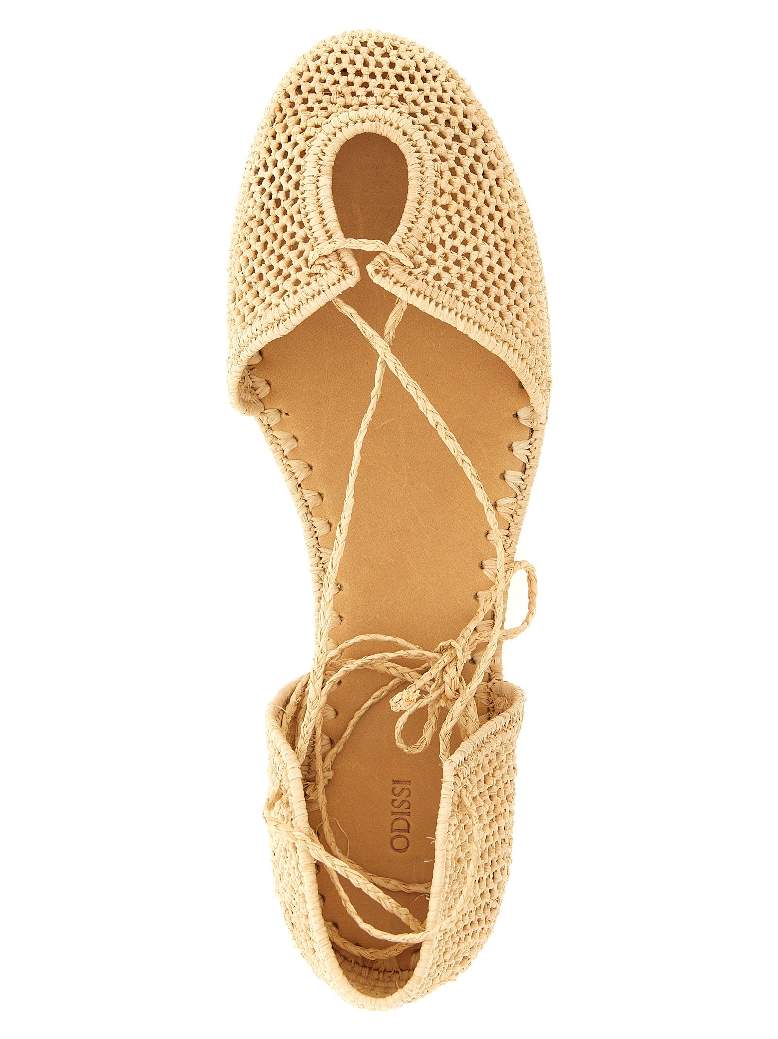 ODISSI Beige Viscose Ballet Flats