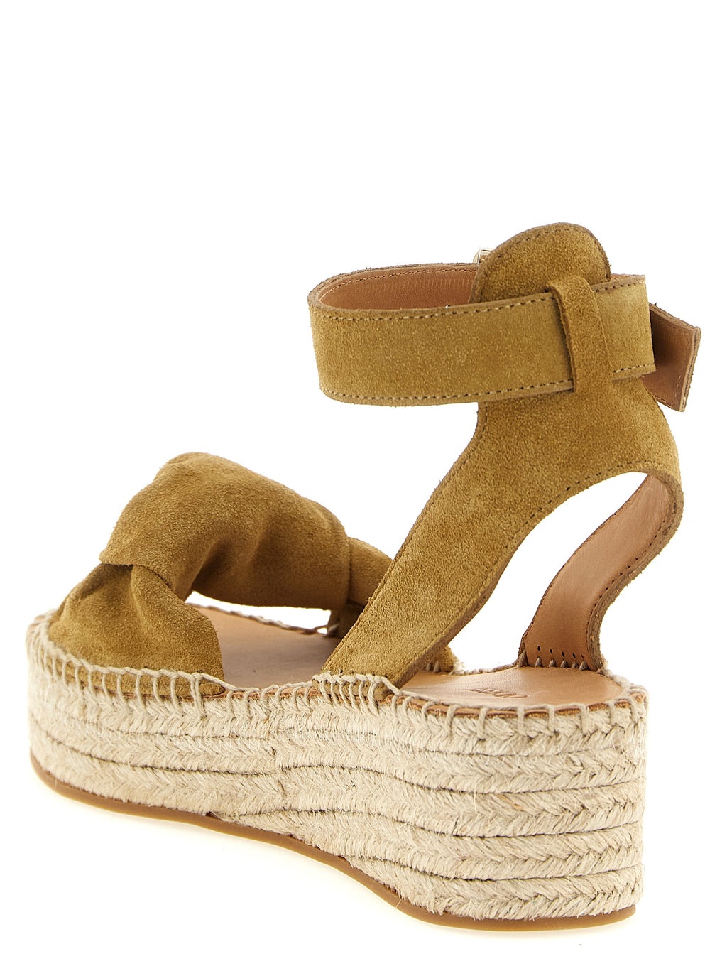 ODISSI Beige Calfskin Wedge Sandals