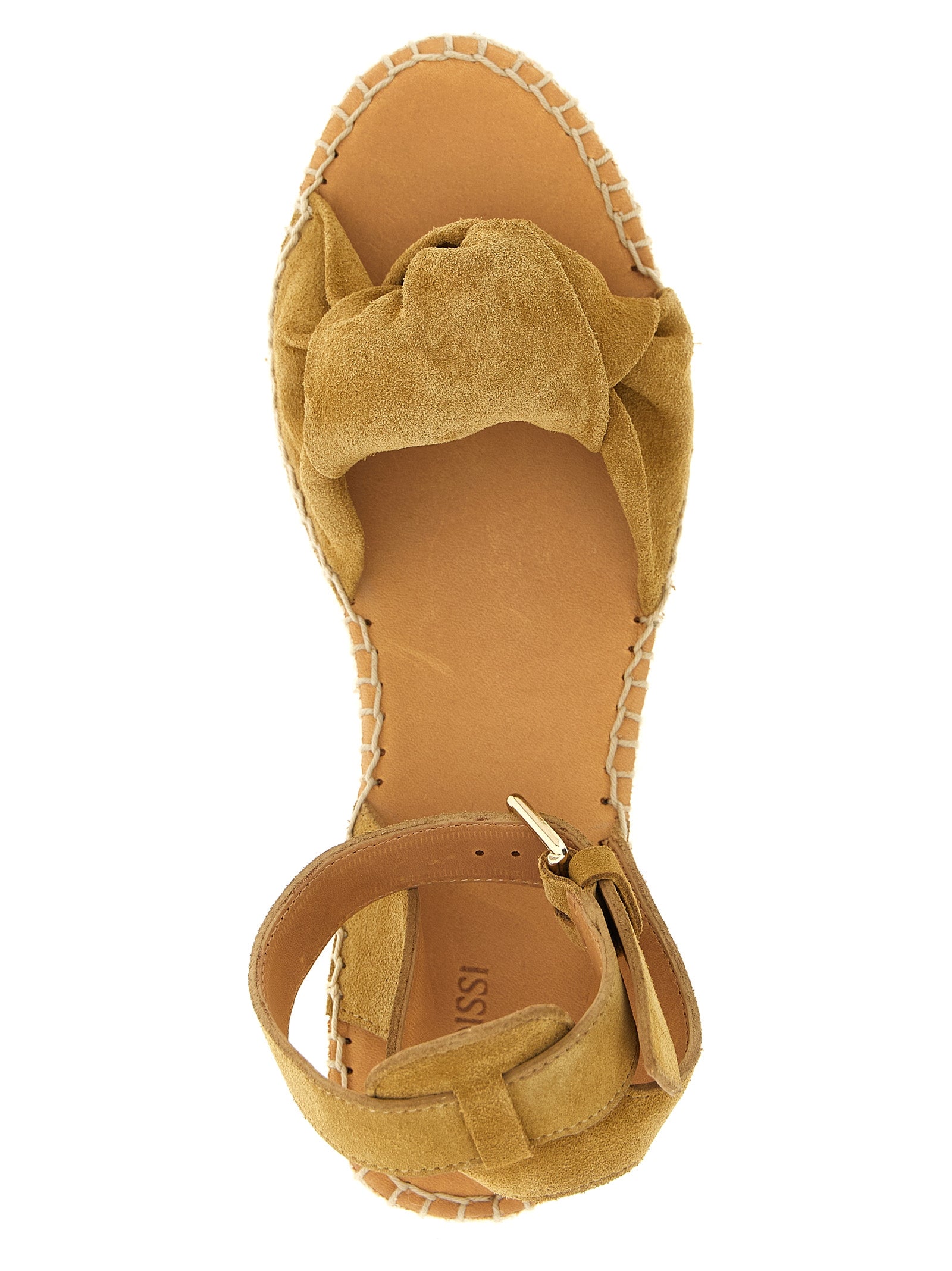 ODISSI Beige Calfskin Wedge Sandals