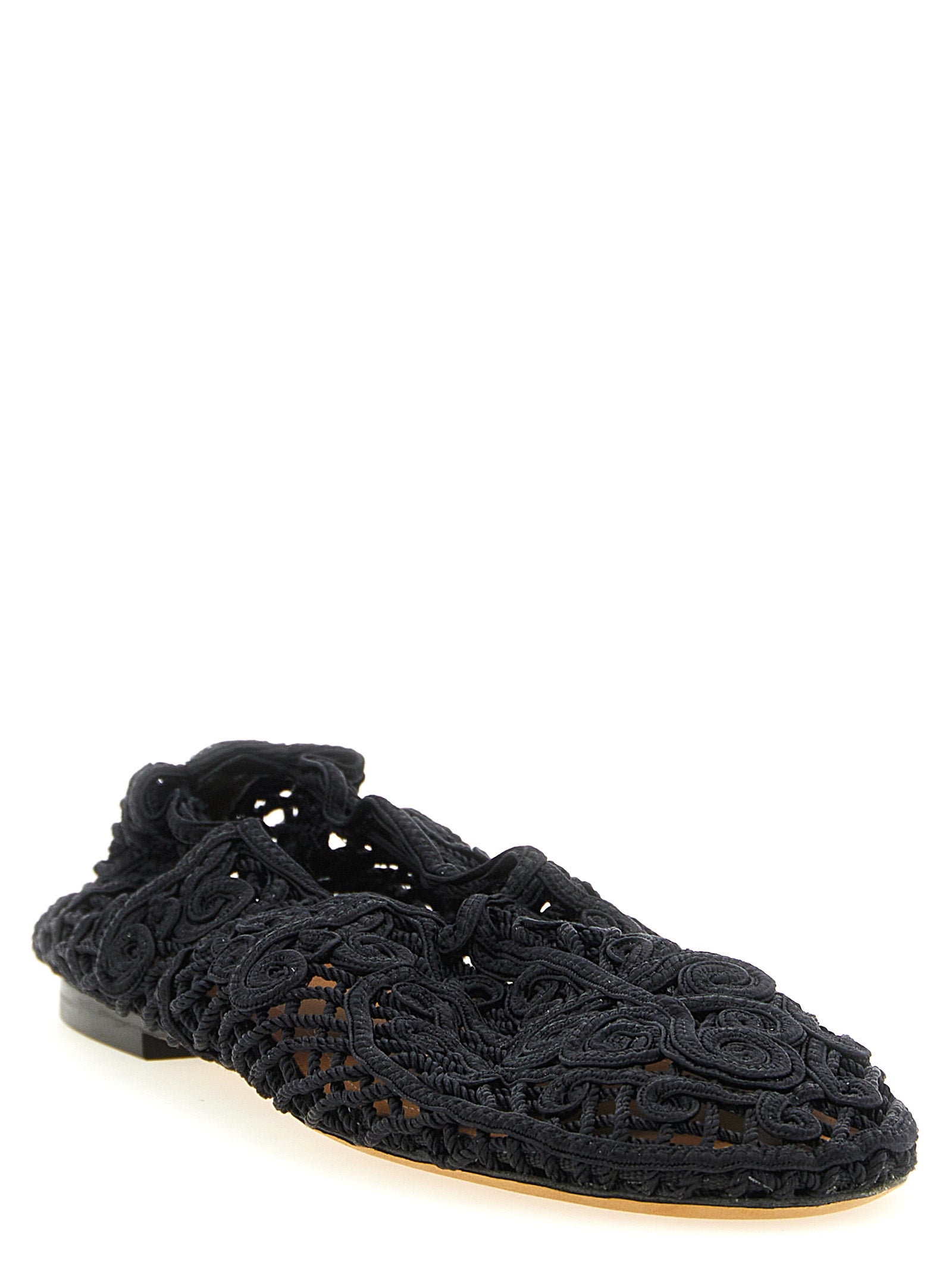 ODISSI Black Polyester Ballet Flats