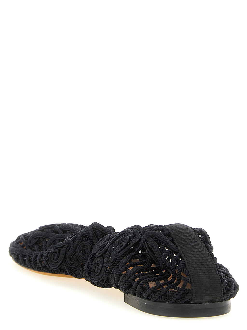 ODISSI Black Polyester Ballet Flats