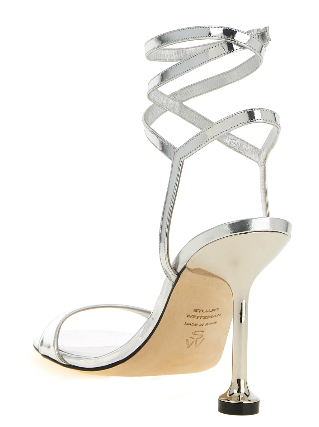 Stuart Weitzman Silver Polyethylene Stiletto Heel Sandals