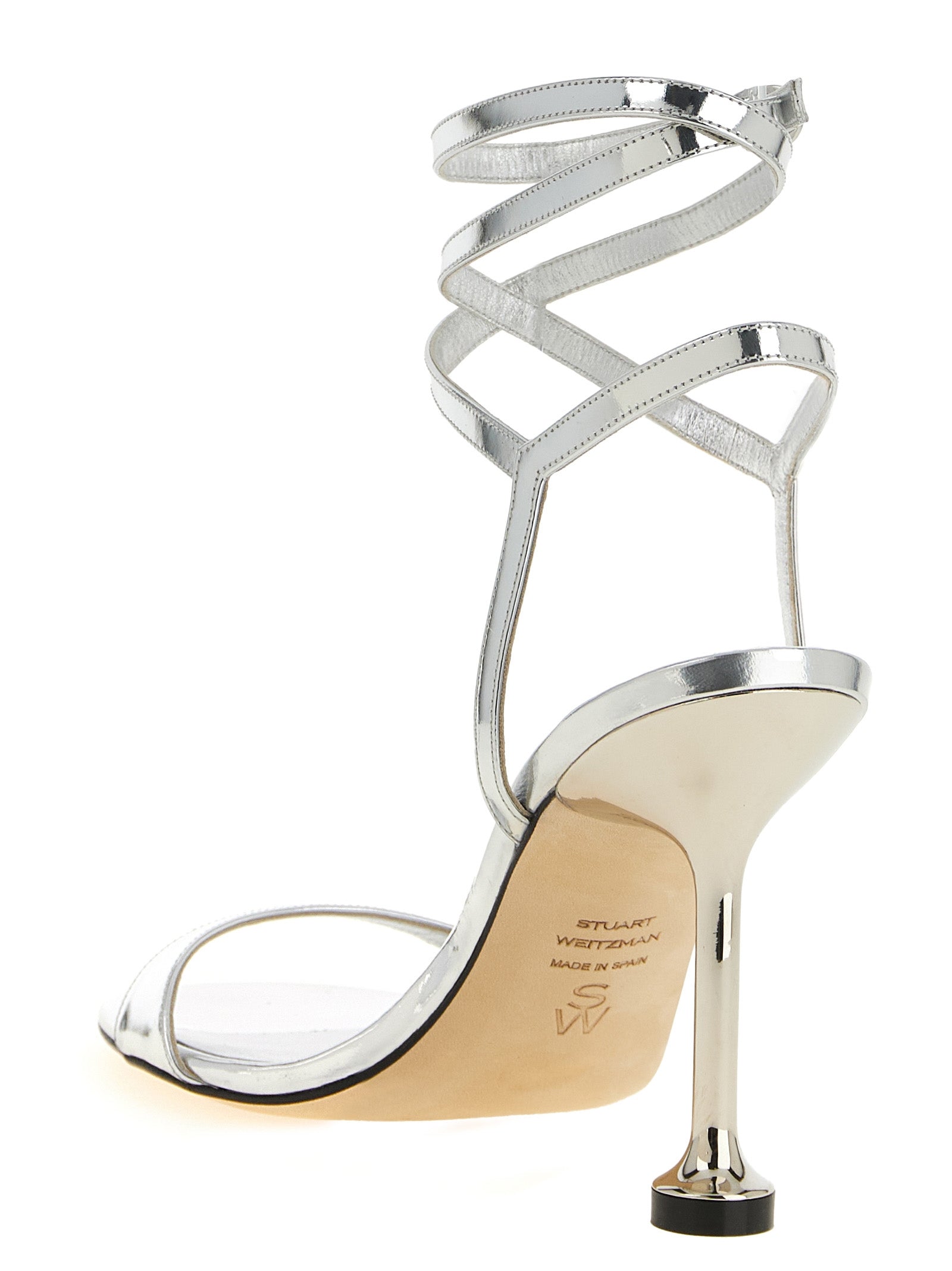 Stuart Weitzman Silver Polyethylene Stiletto Heel Sandals