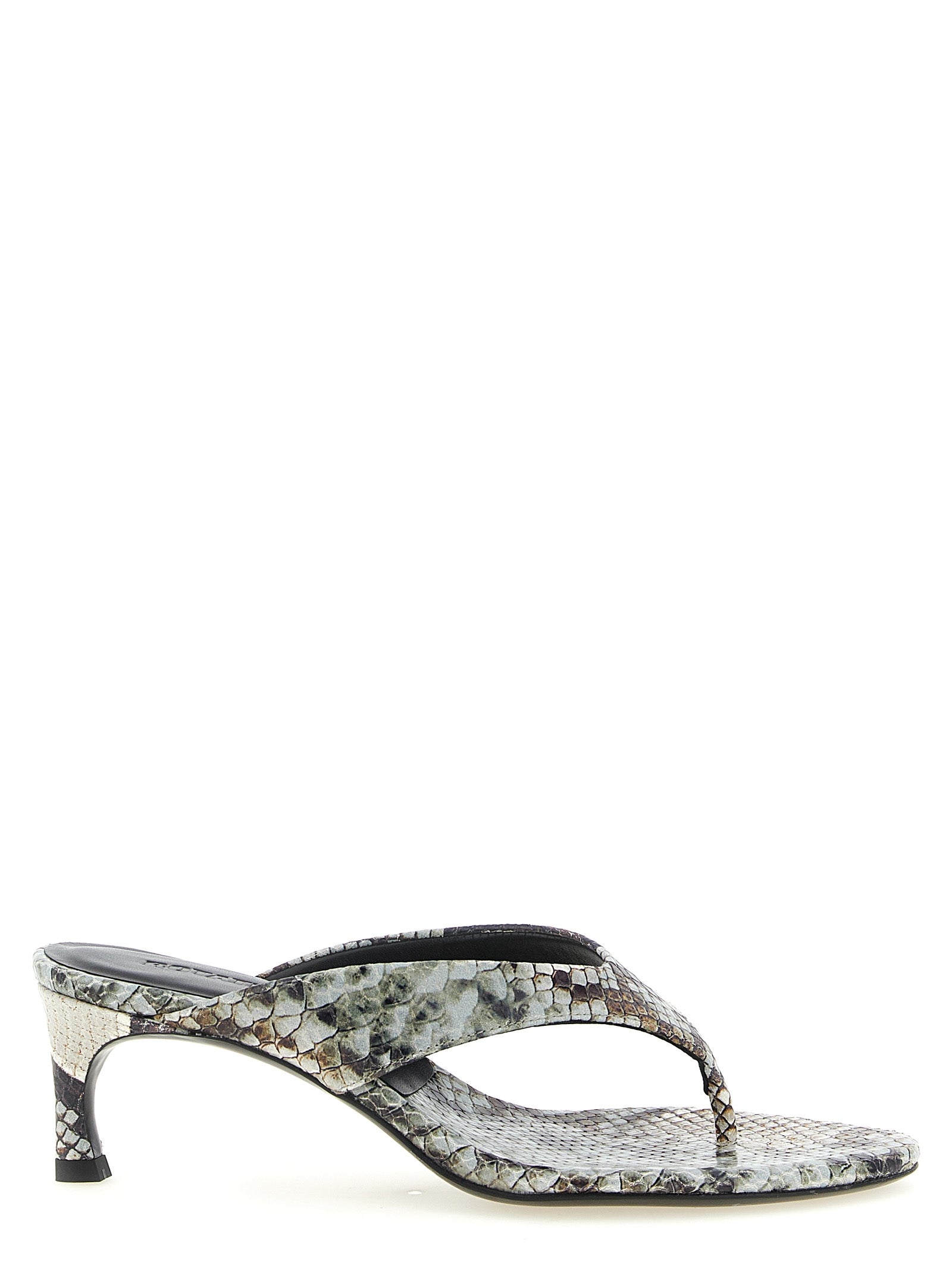 ROTATE BIRGER CHRISTENSEN Gray Calfskin Flip-Flop Sandals