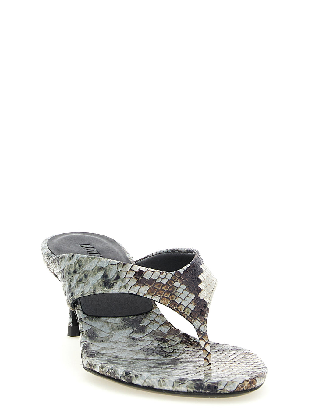 ROTATE BIRGER CHRISTENSEN Gray Calfskin Flip-Flop Sandals