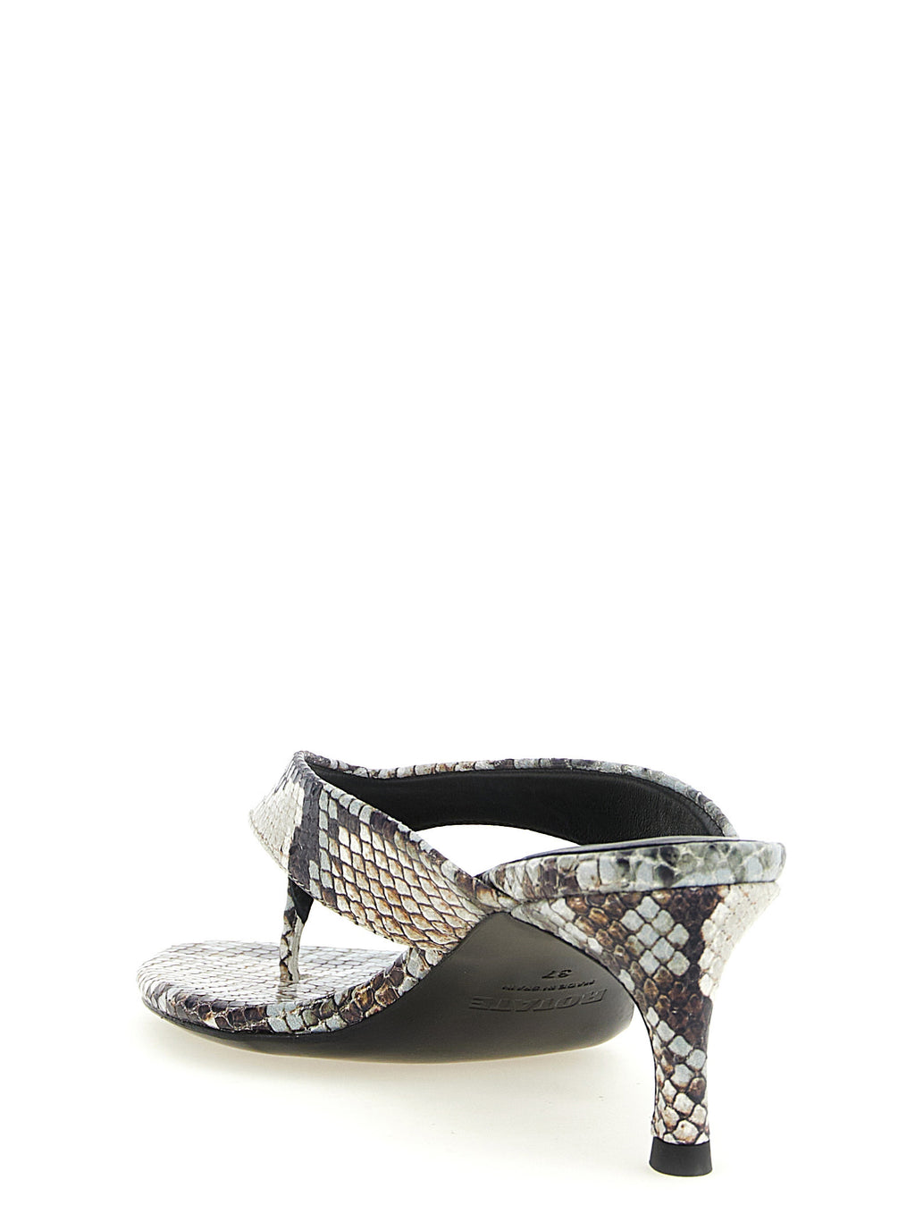 ROTATE BIRGER CHRISTENSEN Gray Calfskin Flip-Flop Sandals