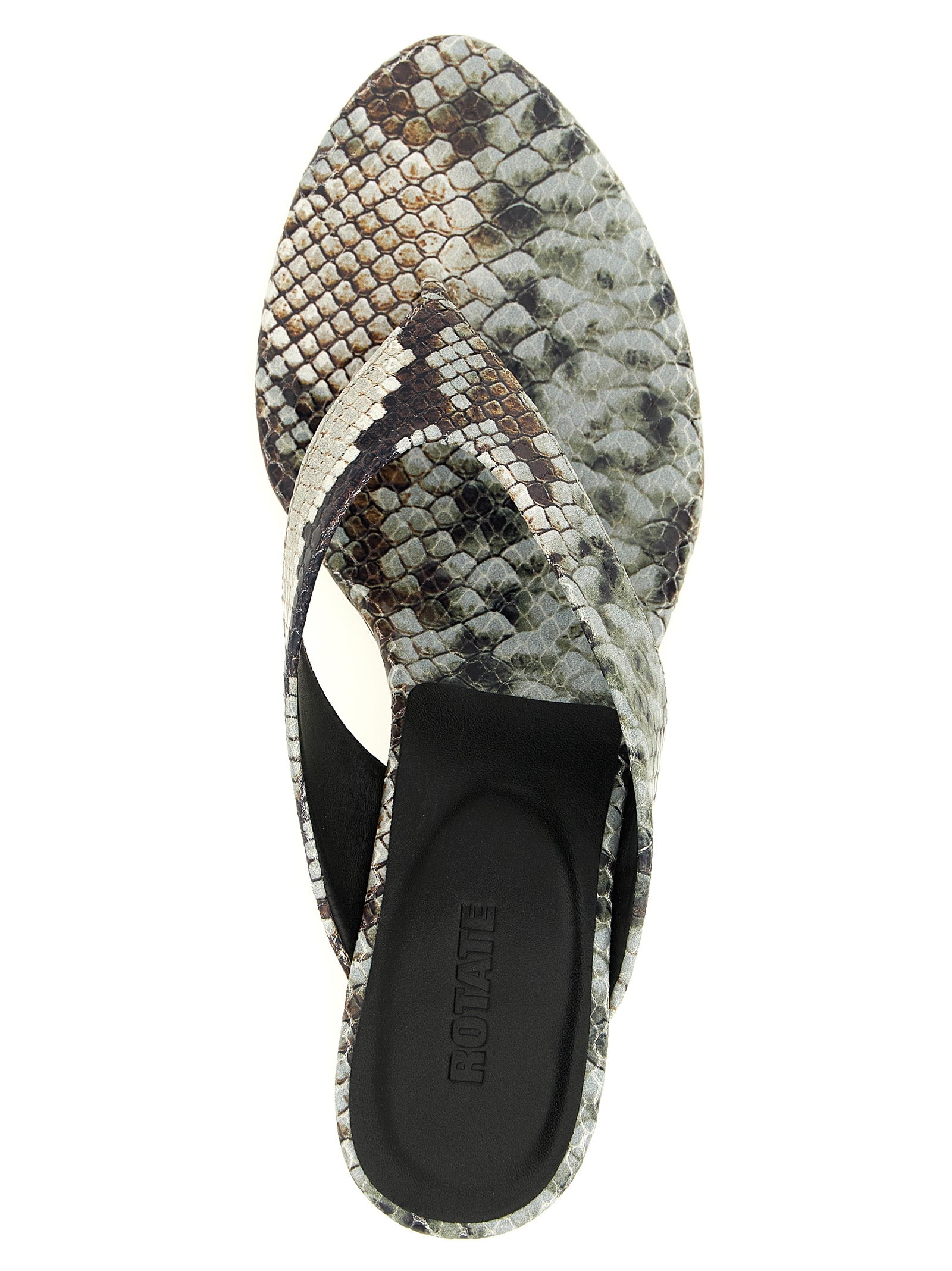 ROTATE BIRGER CHRISTENSEN Gray Calfskin Flip-Flop Sandals