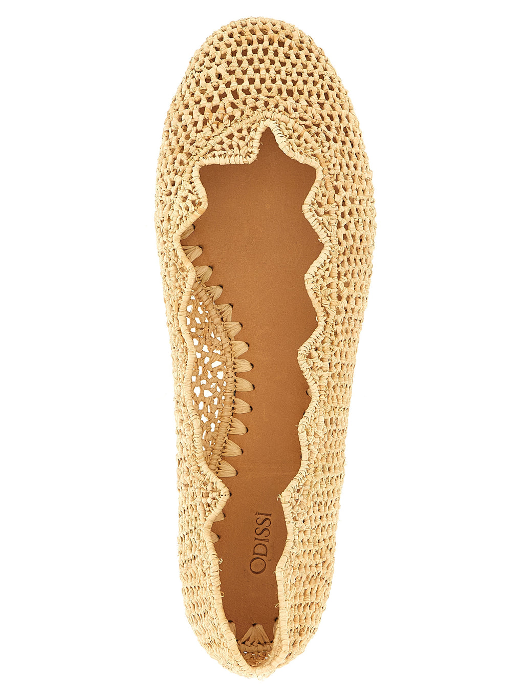 ODISSI Beige Viscose Ballet Flats